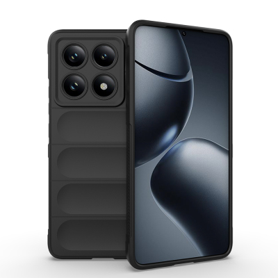 Xiaomi 14T Pro Kılıf Esnek TPU Oyuklu Arka Yüzey Tasarımlı Zore Etnik Silikon Kapak Siyah