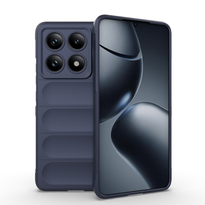 Xiaomi 14T Pro Kılıf Esnek TPU Oyuklu Arka Yüzey Tasarımlı Zore Etnik Silikon Kapak Lacivert