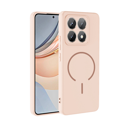 Xiaomi 14T Pro Kılıf M-safe Şarj Özellikli Zore Meta Kapak Rose Pembe