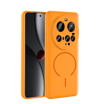 Xiaomi 15 Ultra Case Zore Meta Cover with M-safe Charging Feature Orange