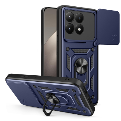 Xiaomi 15T Case Magnetic Stand Camera Protection Zore Sliding Vega Cover Blue