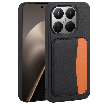 Xiaomi 15T Case with Card Holder Zore X-Card Silicone Cover Black