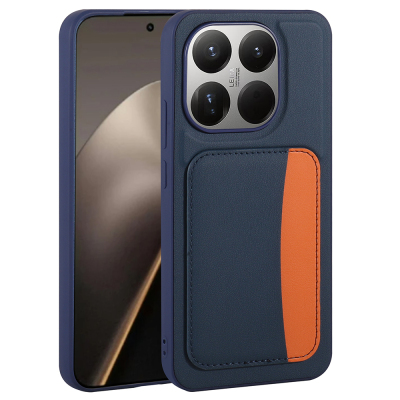 Xiaomi 15T Case with Card Holder Zore X-Card Silicone Cover Navy blue