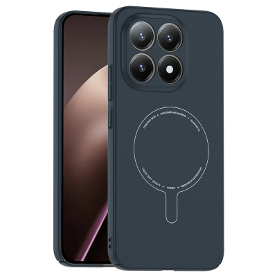 Xiaomi 15T Case with M-Safe Charging Feature and Camera Protection - Zore Elio Hard PC Cover Navy blue