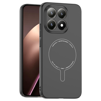 Xiaomi 15T Kılıf M-Safe Şarj Özellikli Kamera Korumalı Zore Elio Sert PC Kapak Siyah