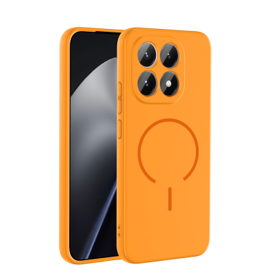 Xiaomi 15T Kılıf M-safe Şarj Özellikli Zore Meta Kapak Turuncu