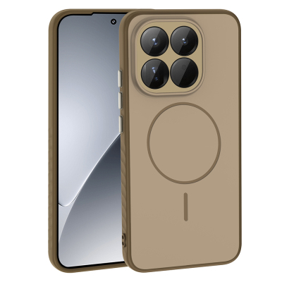 Xiaomi 15T Kılıf M-safe Şarj Özellikli Zore Tea Kapak Gold