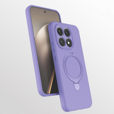 Xiaomi 15T M-safe Charging Stand Case Zore Samara Cover Lila