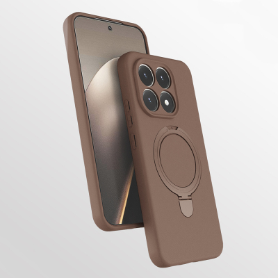 Xiaomi 15T M-safe Charging Stand Case Zore Samara Cover Desert Gold