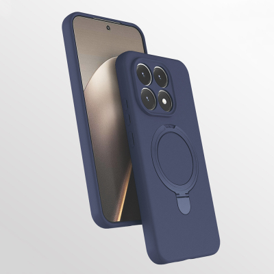 Xiaomi 15T M-safe Charging Stand Case Zore Samara Cover Navy blue