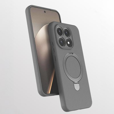 Xiaomi 15T M-safe Charging Stand Case Zore Samara Cover Titanyum-Gri