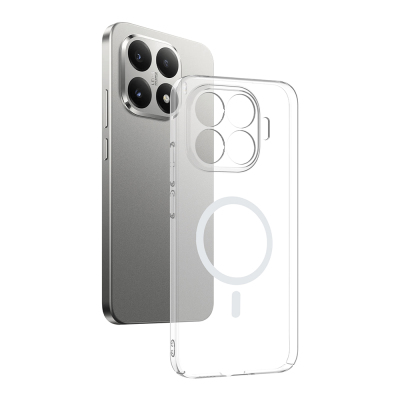 Xiaomi 15T Pro Camera Protected M-Safe Charging Transparent Zore London Hard PC Case Şeffaf