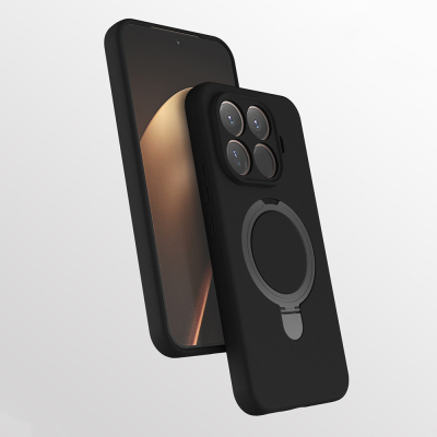 Xiaomi 15T Pro Case M-safe Charging Stand Zore Samara Cover Black