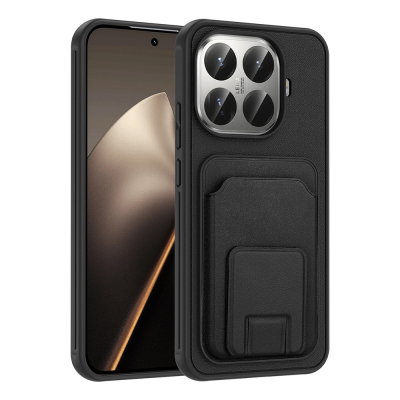 Xiaomi 15T Pro Case with Card Holder TPU Zore Bikart Cover Black