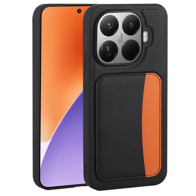 Xiaomi 15T Pro Case with Card Holder Zore X-Card Silicone Cover Black