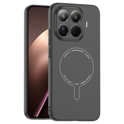Xiaomi 15T Pro Case with M-Safe Charging Feature and Camera Protection - Zore Elio Hard PC Cover Black
