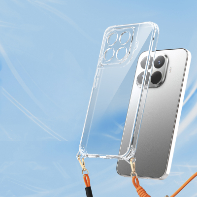 Xiaomi 15T Pro Kılıf Airbagli Takılabilir Askı Aparatlı Zore Snap Silikon Kapak Şeffaf