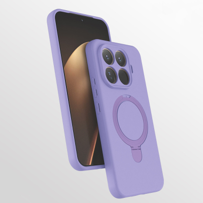 Xiaomi 15T Pro Kılıf M-safe Şarj Özellikli Standlı Zore Samara Kapak Lila