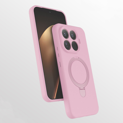 Xiaomi 15T Pro Kılıf M-safe Şarj Özellikli Standlı Zore Samara Kapak Pembe