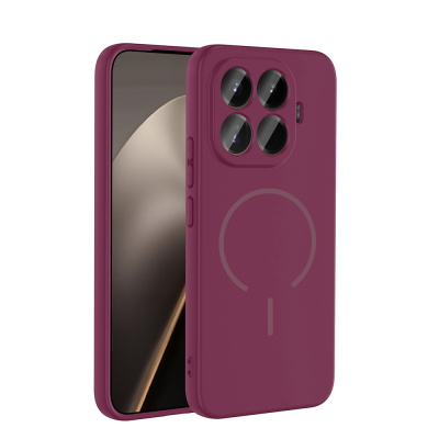 Xiaomi 15T Pro Kılıf M-safe Şarj Özellikli Zore Meta Kapak Mürdüm