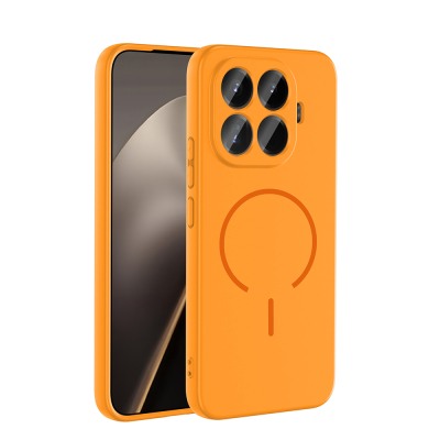 Xiaomi 15T Pro Kılıf M-safe Şarj Özellikli Zore Meta Kapak Turuncu