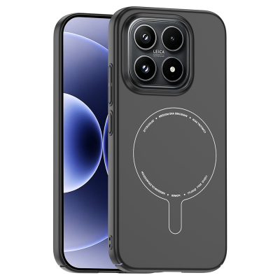 Xiaomi 17 Case with M-Safe Charging Feature and Camera Protection - Zore Elio Hard PC Cover Black