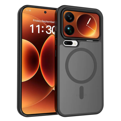 Xiaomi 17 Pro Case with M-Safe Charging and Camera Protection - Zore Lunex Cover Black