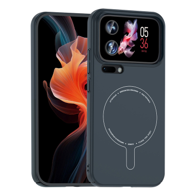Xiaomi 17 Pro Case with M-Safe Charging Feature and Camera Protection - Zore Elio Hard PC Cover Navy blue
