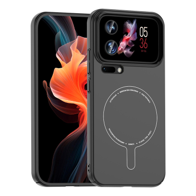 Xiaomi 17 Pro Case with M-Safe Charging Feature and Camera Protection - Zore Elio Hard PC Cover Black
