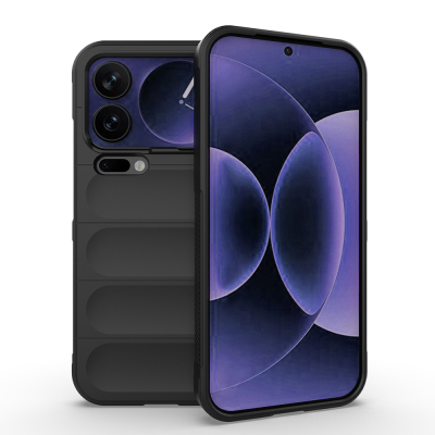 Xiaomi 17 Pro Max Case Flexible TPU Hollow Back Design Zore Ethnic Silicone Cover Black
