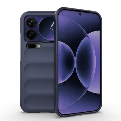 Xiaomi 17 Pro Max Case Flexible TPU Hollow Back Design Zore Ethnic Silicone Cover Navy blue