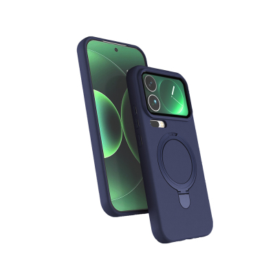 Xiaomi 17 Pro Max Case M-Safe Charging Feature Stand Zore Samara Cover Navy blue
