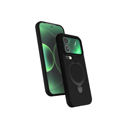 Xiaomi 17 Pro Max Case M-Safe Charging Feature Stand Zore Samara Cover Black