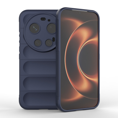 Xiaomi 17 Ultra Case Flexible TPU Hollow Back Design Zore Ethnic Silicone Cover Navy blue