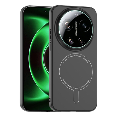 Xiaomi 17 Ultra Case with M-Safe Charging Feature and Camera Protection - Zore Elio Hard PC Cover Black