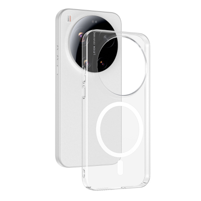 Xiaomi 17 Ultra Kamera Korumalı M-Safe Şarj Özellikli Şeffaf Zore London Sert PC Kapak Şeffaf