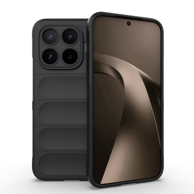 Xiaomi 17T Case Flexible TPU Hollow Back Design Zore Ethnic Silicone Cover Black