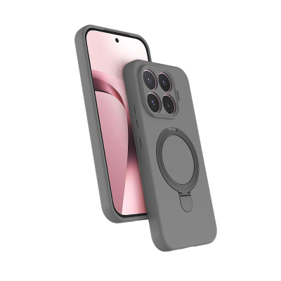 Xiaomi 17T Case M-safe Charging Stand Zore Samara Cover Titanyum-Gri