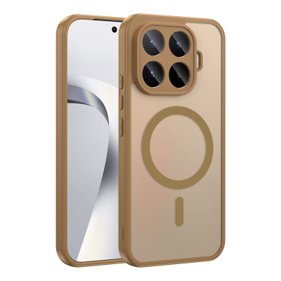 Xiaomi 17T Kılıf M-safe Şarj Özellikli Zore Babet Kapak Kahverengi