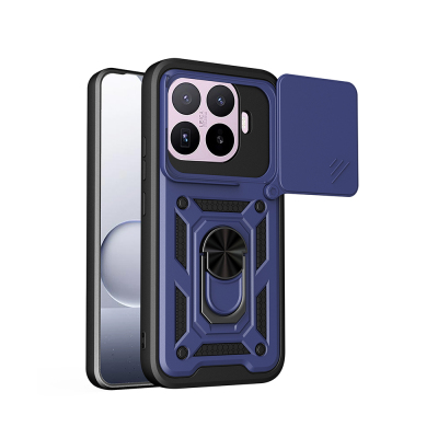 Xiaomi 17T Pro Kılıf Magnetik Standlı Kamera Korumalı Zore Sürgülü Vega Kapak Mavi