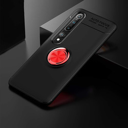 Xiaomi Mi 10 Kılıf Zore Ravel Silikon Kapak Siyah-Kırmızı