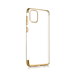 Xiaomi Mi 10 Lite Case Zore Dört Köşeli Lazer Silicon Cover Gold