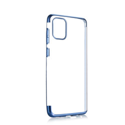 Xiaomi Mi 10 Lite Case Zore Dört Köşeli Lazer Silicon Cover Blue