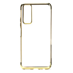 Xiaomi Mi 10T 5G Case Zore Dört Köşeli Lazer Silicon Cover Gold