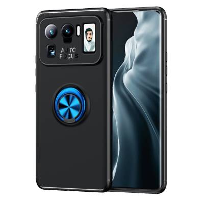 Xiaomi Mi 11 Ultra Case Zore Ravel Silicon Cover Black-Blue