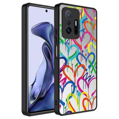 Xiaomi Mi 11T 5G Case Mirror Patterned Camera Protection Glossy Zore Mirror Cover Kalp
