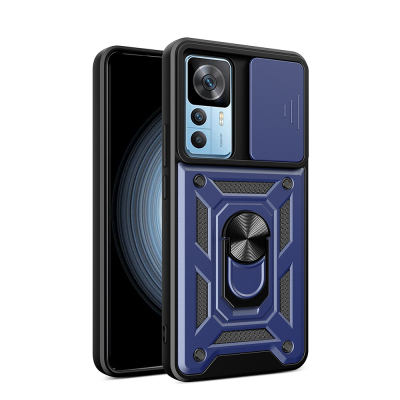 Xiaomi Mi 12T Case Magnetic Stand Camera Protection Zore Sürgülü Vega Cover Blue