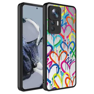 Xiaomi Mi 12T Pro Case Mirror Patterned Camera Protection Glossy Zore Mirror Cover Kalp