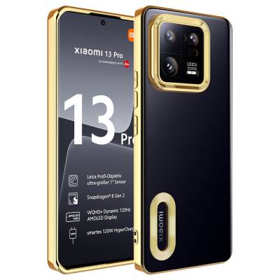 Xiaomi Mi 13 Pro Case Camera Protected Zore Omega Cover With Logo Gold