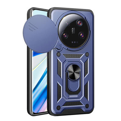 Xiaomi Mi 13 Ultra Case Magnetic Stand Camera Protection Zore Sliding Vega Cover Blue